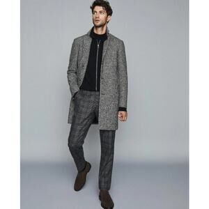 REISS Kennard Dogtooth Coat (Size Large)